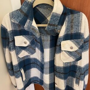 Blue and White Plaid Jacket